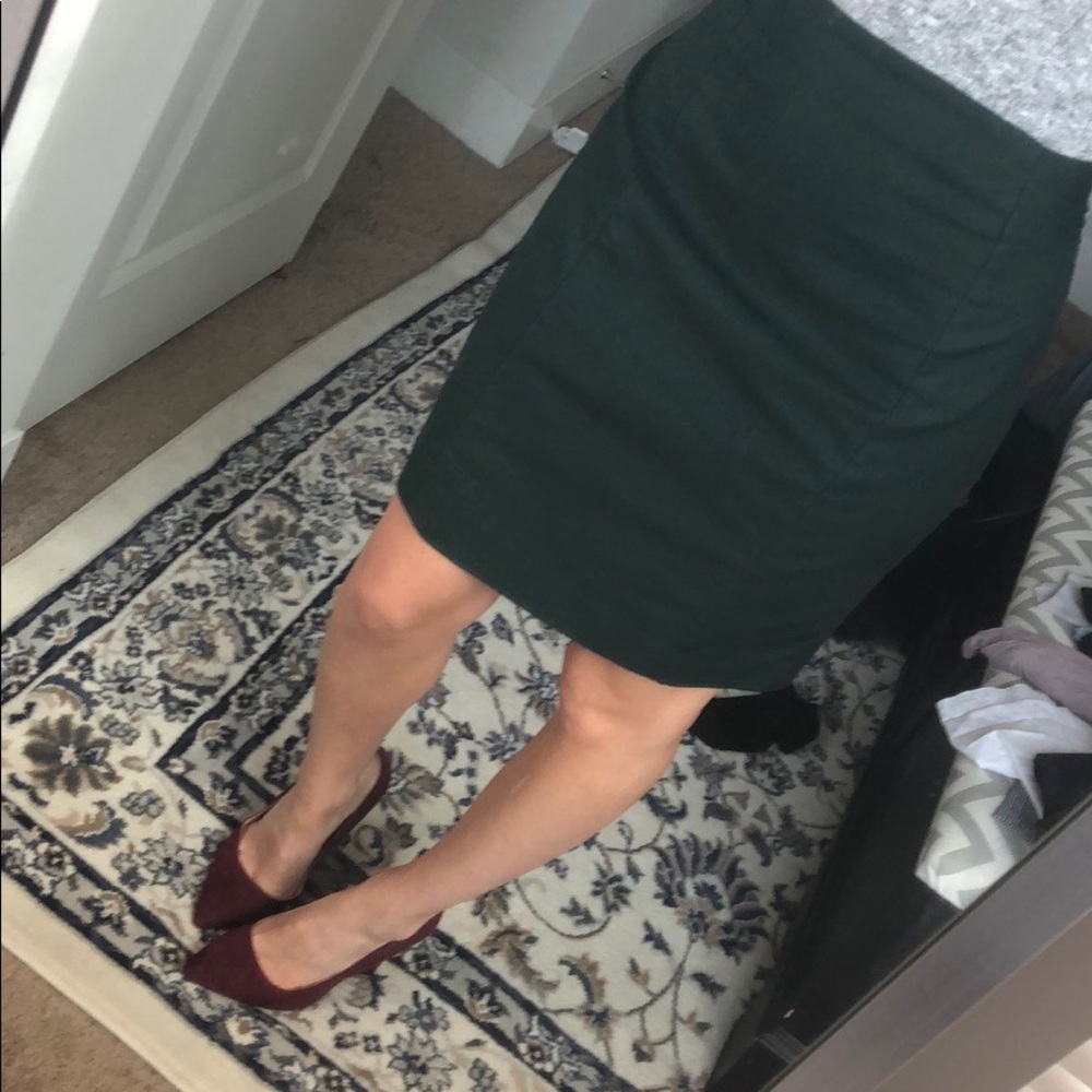 Forest green pencil skirt